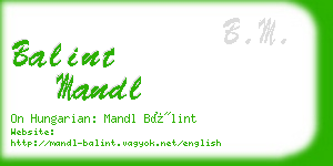 balint mandl business card